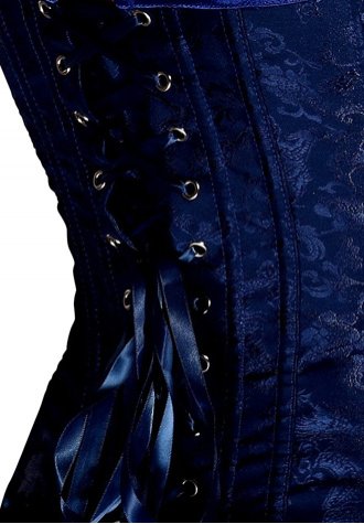 Blue Satin Tapestry Fashion Corset