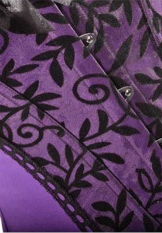 Purple Elegant Purple Lace Trimmed Corset Bustier