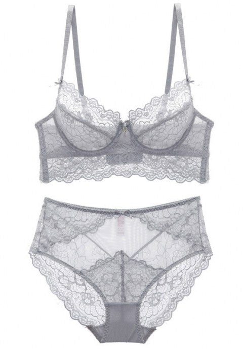 Sexy Unlined Floral Lace Underwire Bra Set - Late Night Lingerie