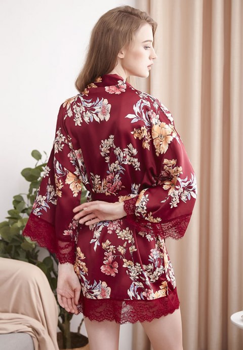 Floral Satin Robe