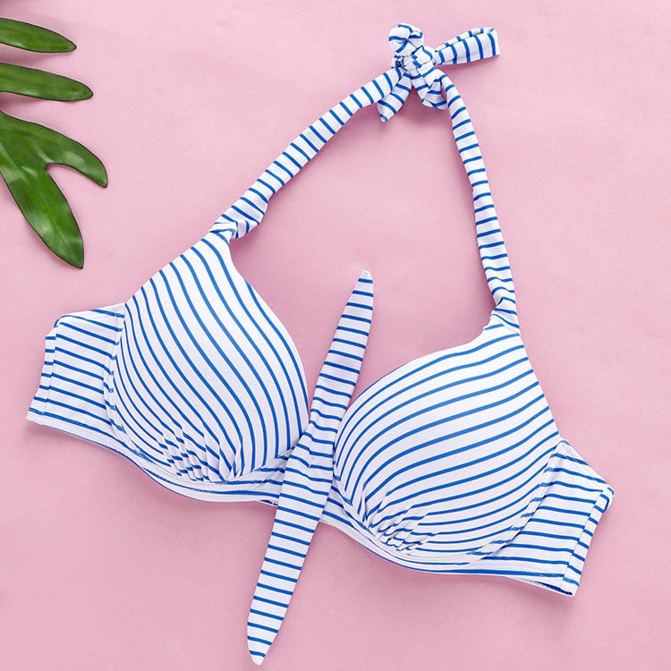 Plus Size Striped Bikini Set