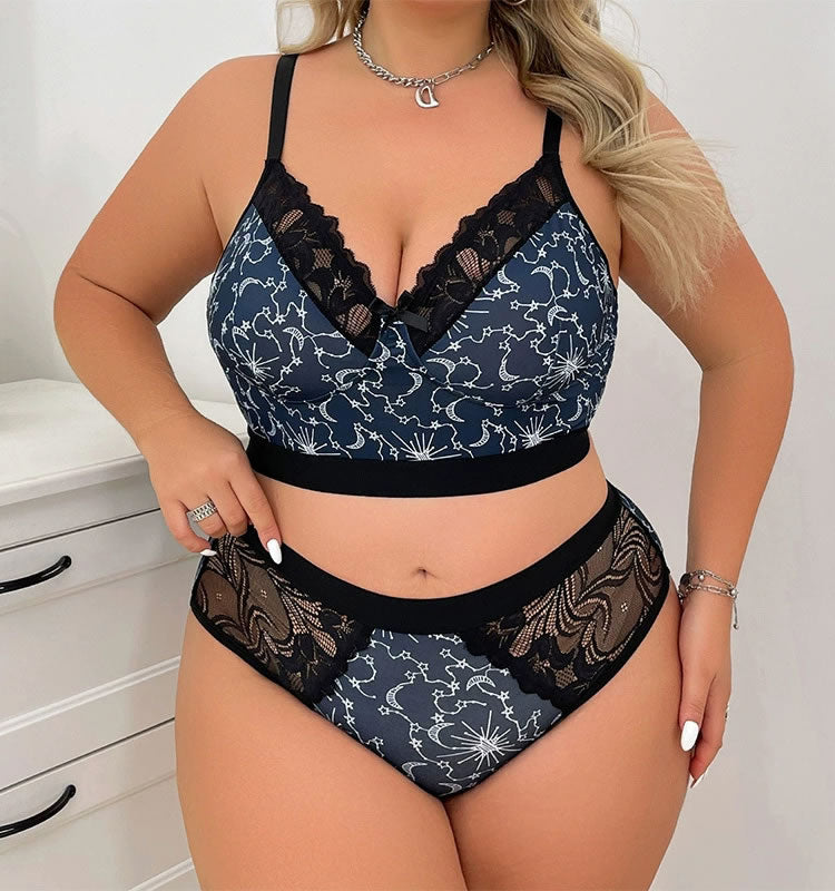 Starry Night Plus Size Lingerie Set