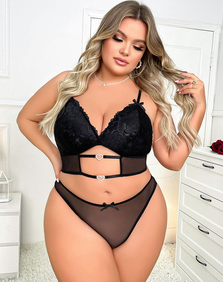 Plus Size Calling Me Baby Lace 2 Piece Set