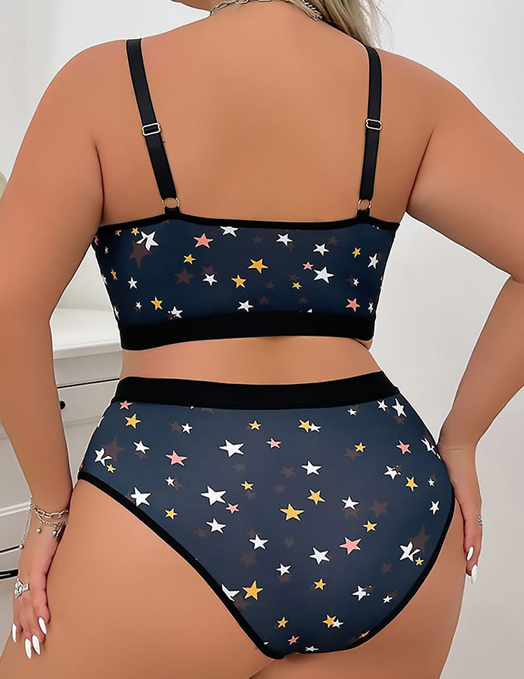 Starry Night Plus Size Bra & Panties