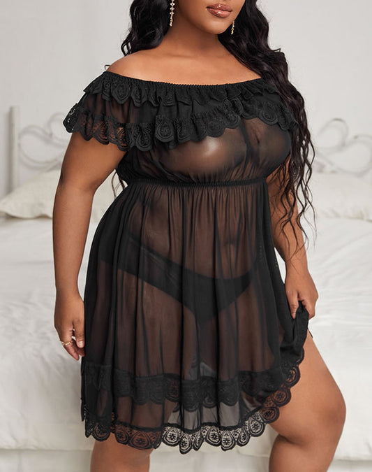 Plus Size In For A Treat Mesh Babydoll