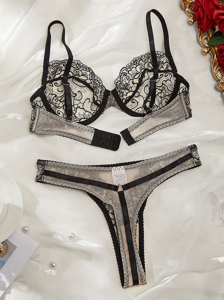 Bloom For You Embroidered Bra Set