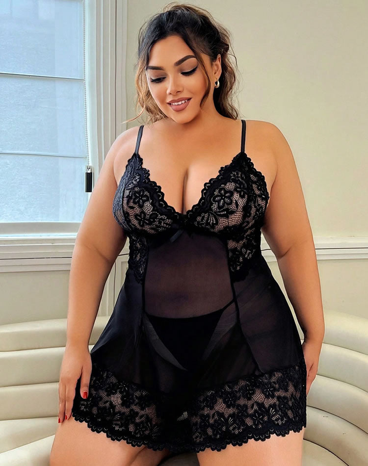 Plus Size Treated Me Better Lace Babydoll