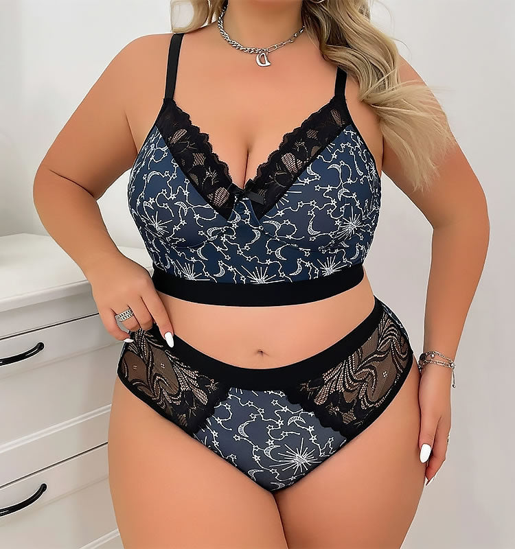 Starry Night Plus Size Lingerie Set