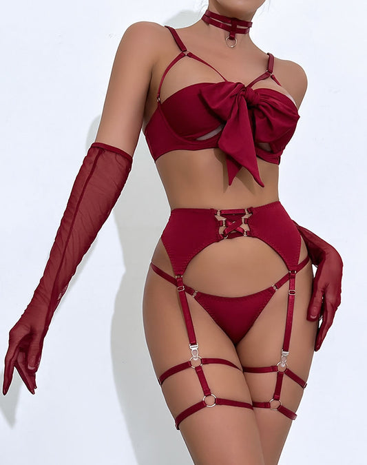 Sweetest Gift Bow Tie Bra Set