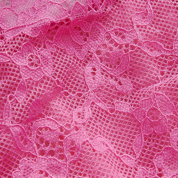 Rose Lace Bodysuit with White Trim Details