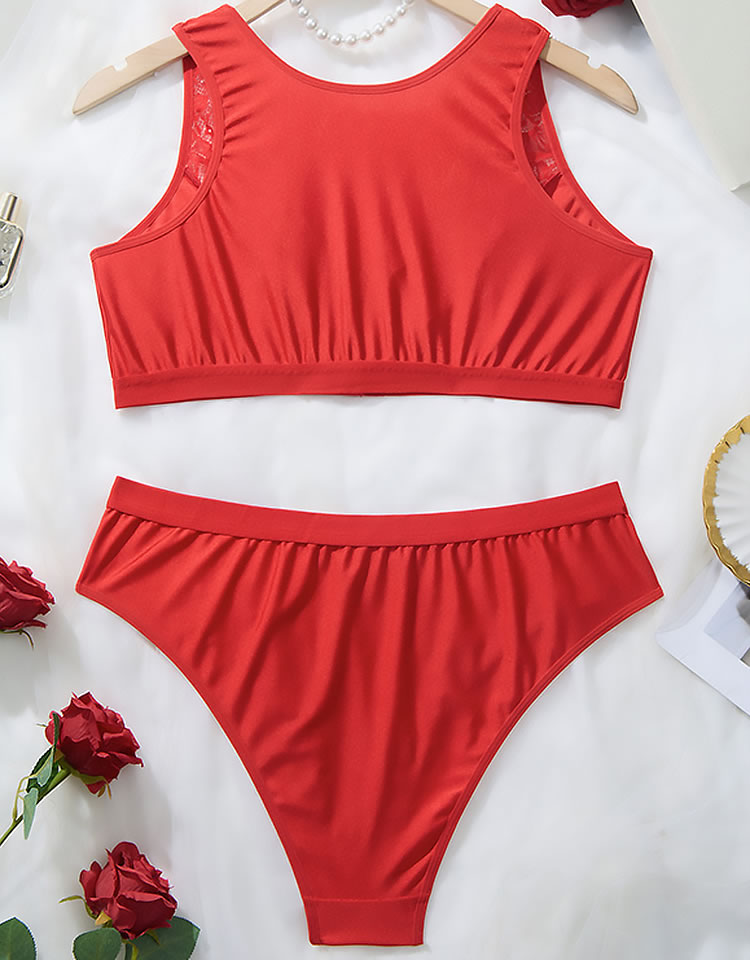 Soft Touch Plus Size Red Bra and Panties Pack