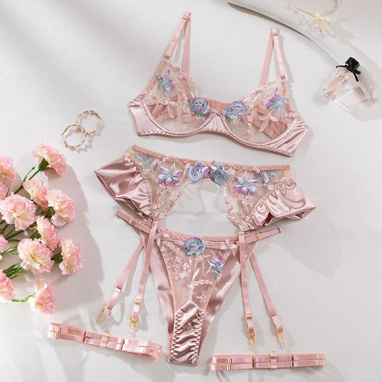 Blossom Lace 4 Piece Garter Set