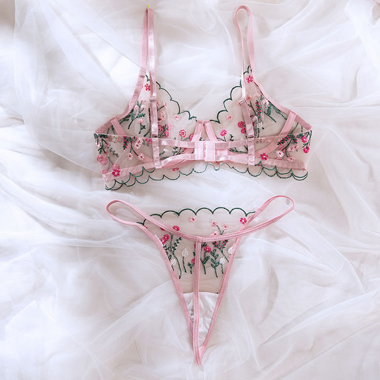 Embroidered Spring Bra Set