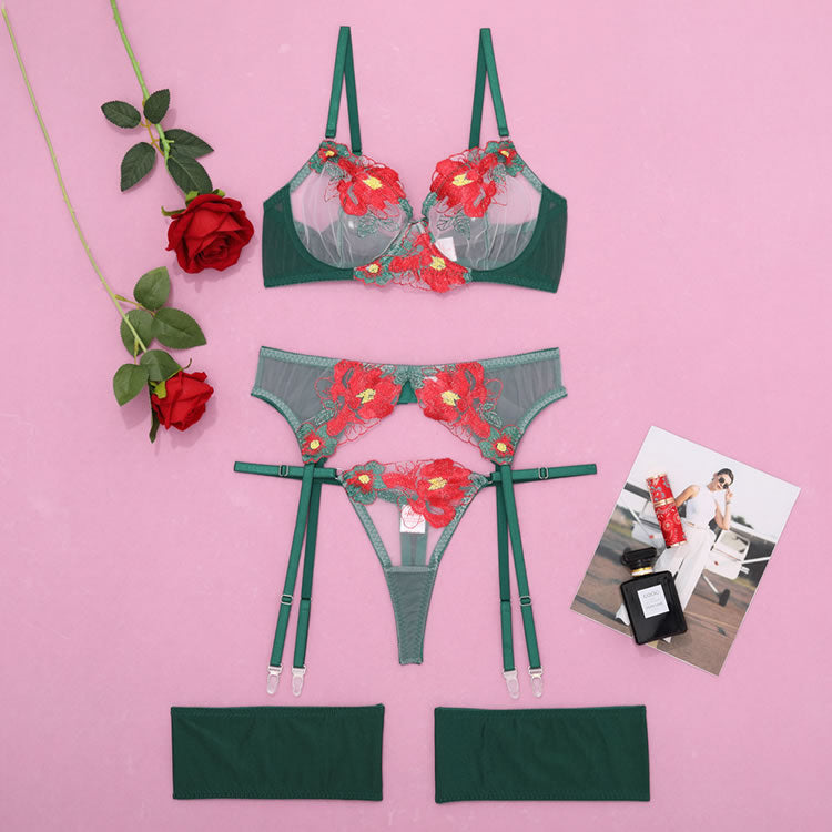 Garden Party Bra and Garter Set