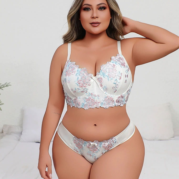 Soft Floral Embroidered Lingerie for Women