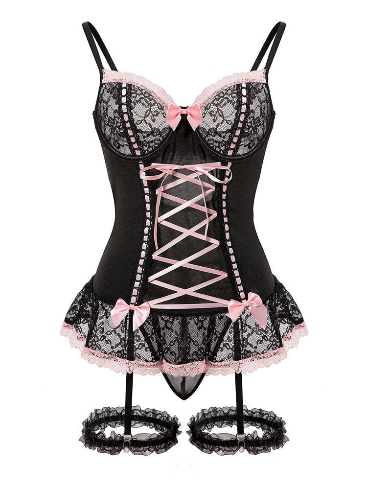 Alluring Lace Bustier Lingerie - Late Night Lingerie