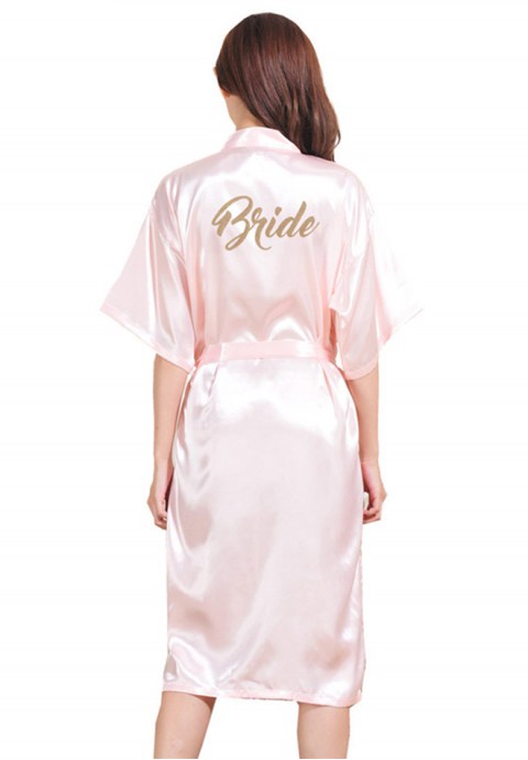 Women's Satin Kimono Robes For Bride Bridesmaid With Gold Glitter Wedding Party Bridal Shower