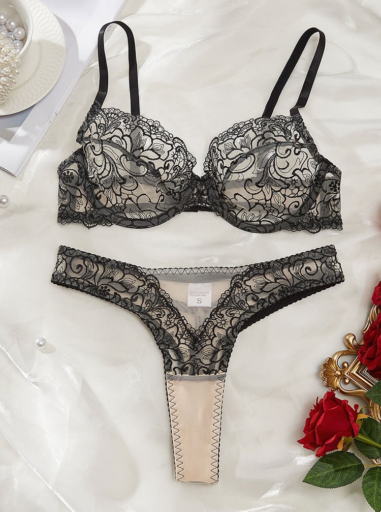 Bloom For You Embroidered Bra Set - Late Night Lingerie