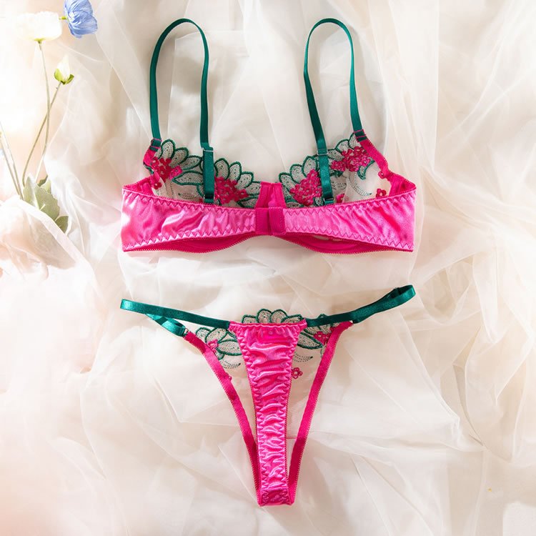 Bloom For You Embroidered Bra Set - Late Night Lingerie