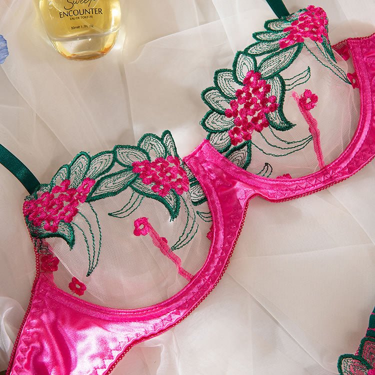 Bloom For You Embroidered Bra Set - Late Night Lingerie