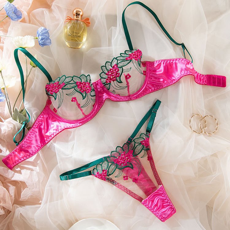 Bloom For You Embroidered Bra Set - Late Night Lingerie