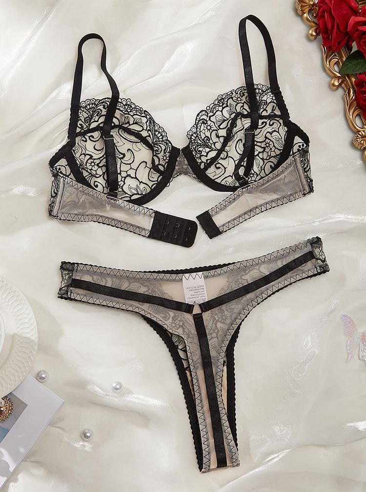 Bloom For You Embroidered Bra Set - Late Night Lingerie