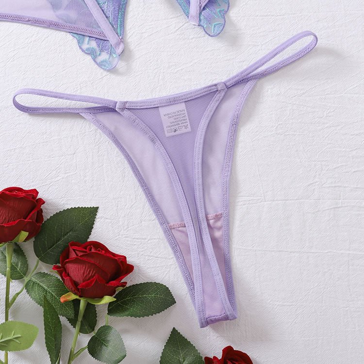 Butterfly Decor Bra & Panty Sexy Lingerie Set - Late Night Lingerie