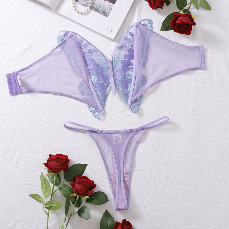 Butterfly Decor Bra & Panty Sexy Lingerie Set - Late Night Lingerie