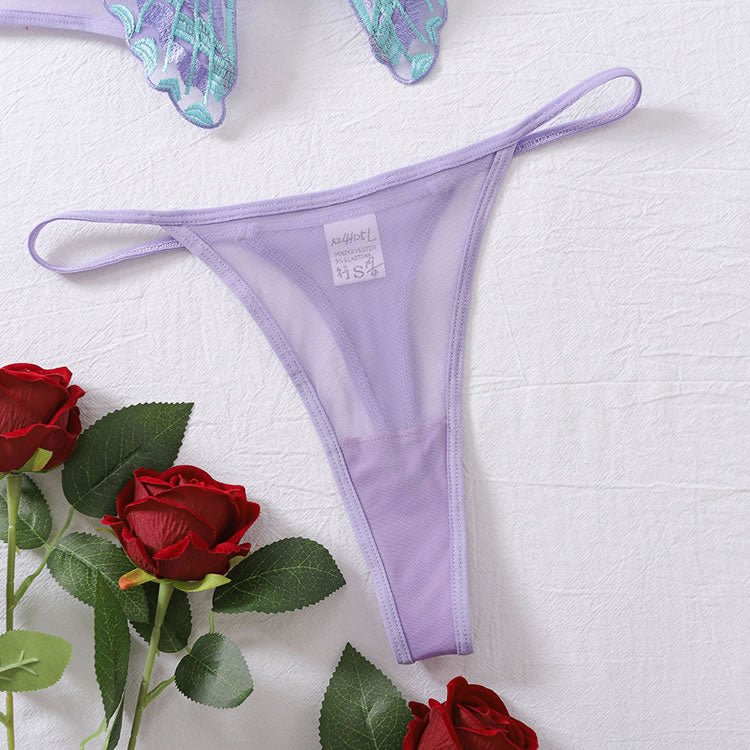 Butterfly Decor Bra & Panty Sexy Lingerie Set - Late Night Lingerie