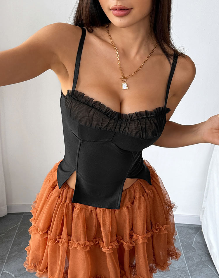 Bold and Elegant Black Corset Top