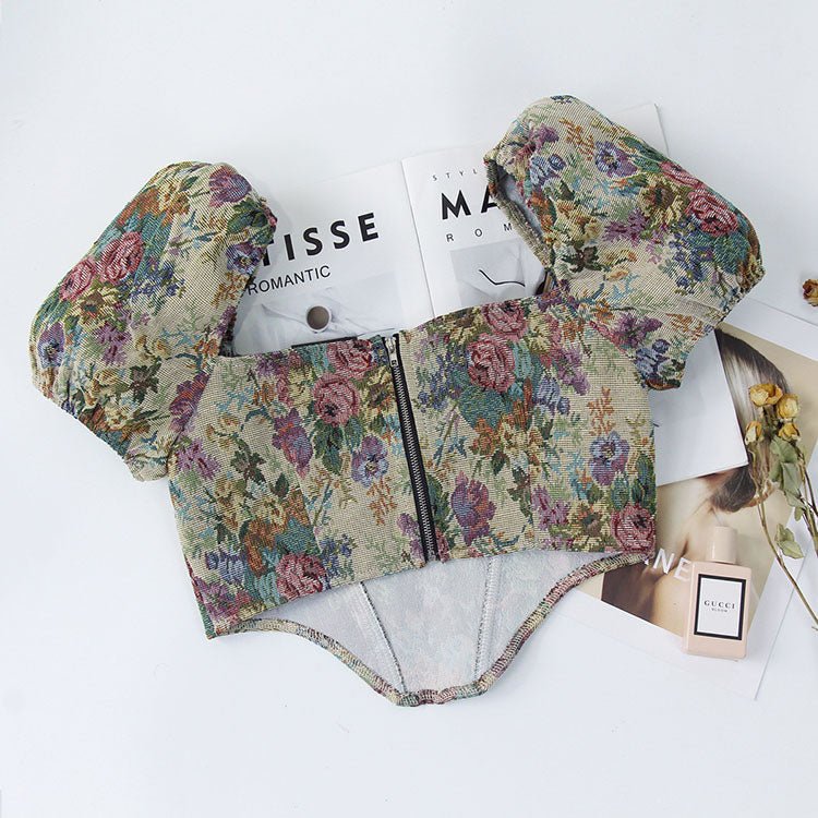 Chic Floral Bustier Top - Late Night Lingerie