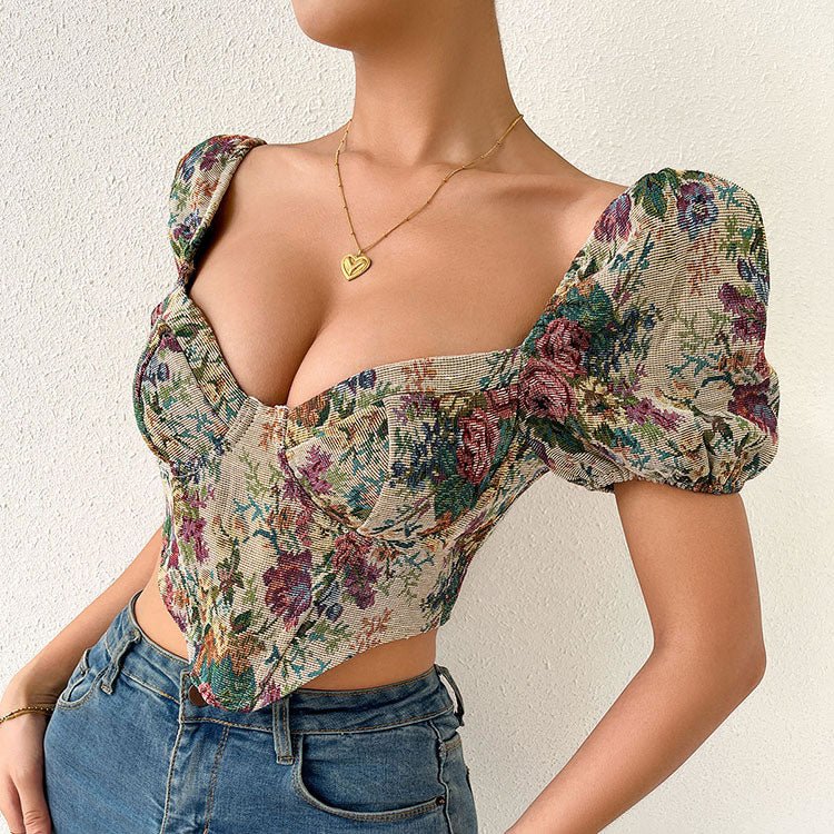 Chic Floral Bustier Top - Late Night Lingerie