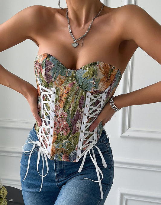 Garden-Inspired Lace-Up Bustier