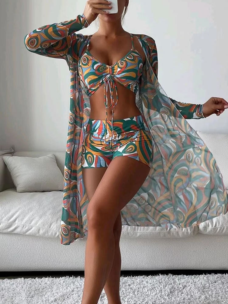 Summers Mesh 3 Piece Sunsuit Set