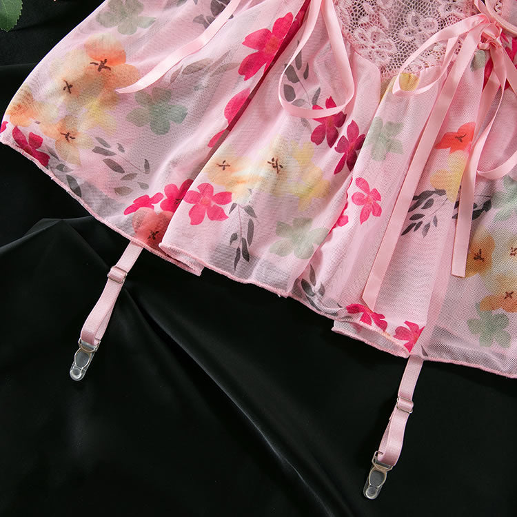 Romantic Floral Lace Babydoll Set