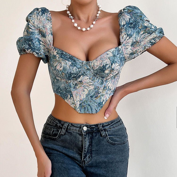 Elegant Floral Corset Top - Late Night Lingerie
