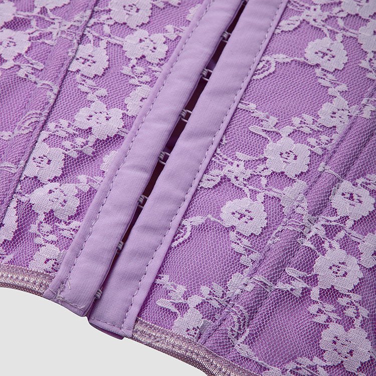 Elegant Lilac Lace Corset Top - Late Night Lingerie
