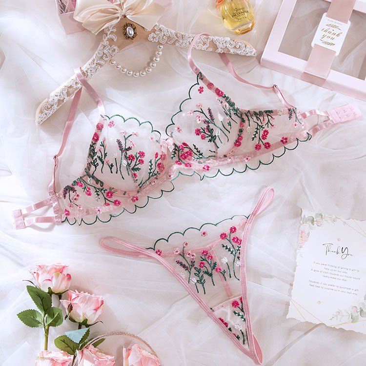 Embroidered Spring Bra Set - Late Night Lingerie