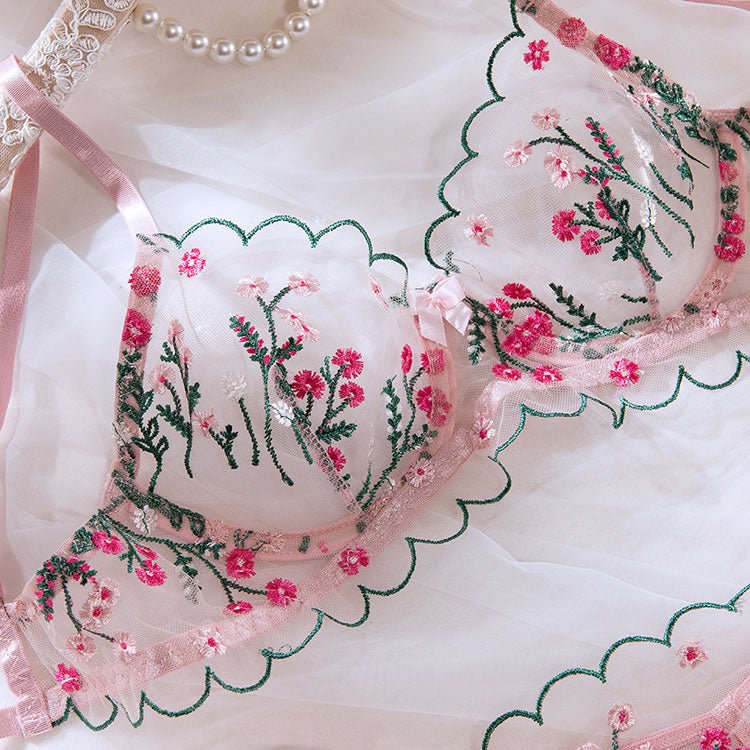 Embroidered Spring Bra Set - Late Night Lingerie