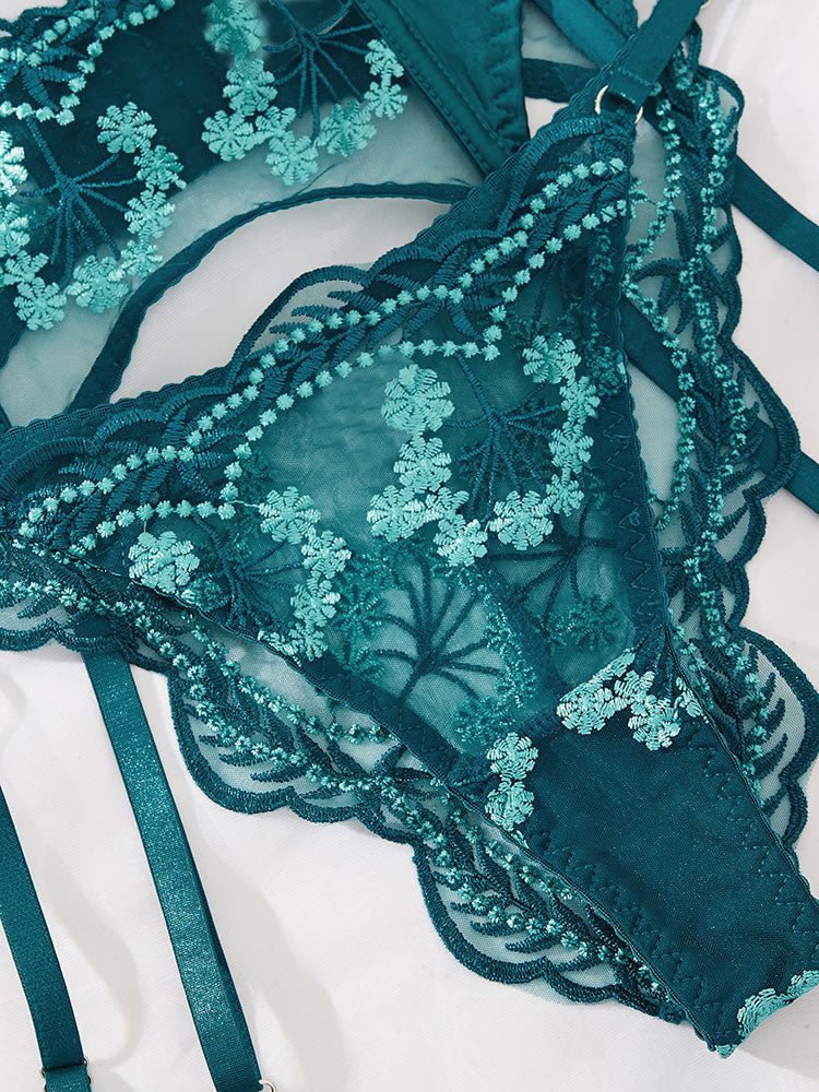 Garden Party Bra and Garter Set - Late Night Lingerie