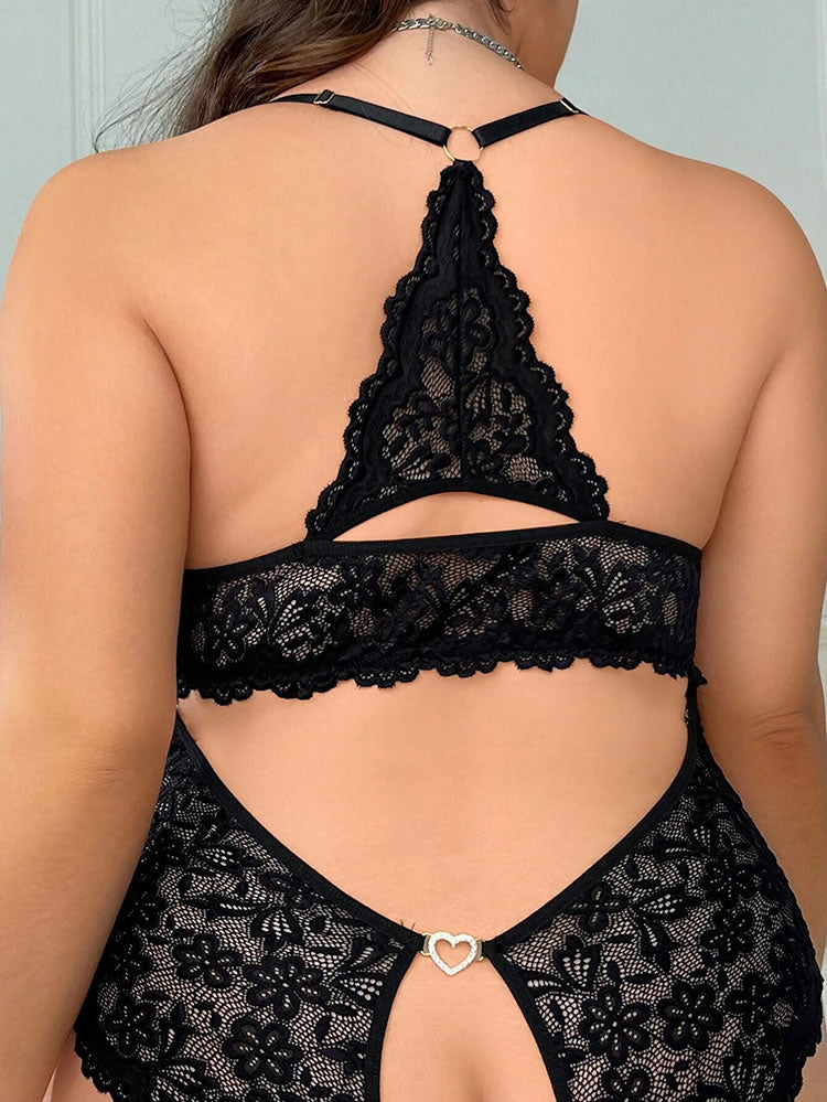 Plus Size Deep In Love Lace Teddy