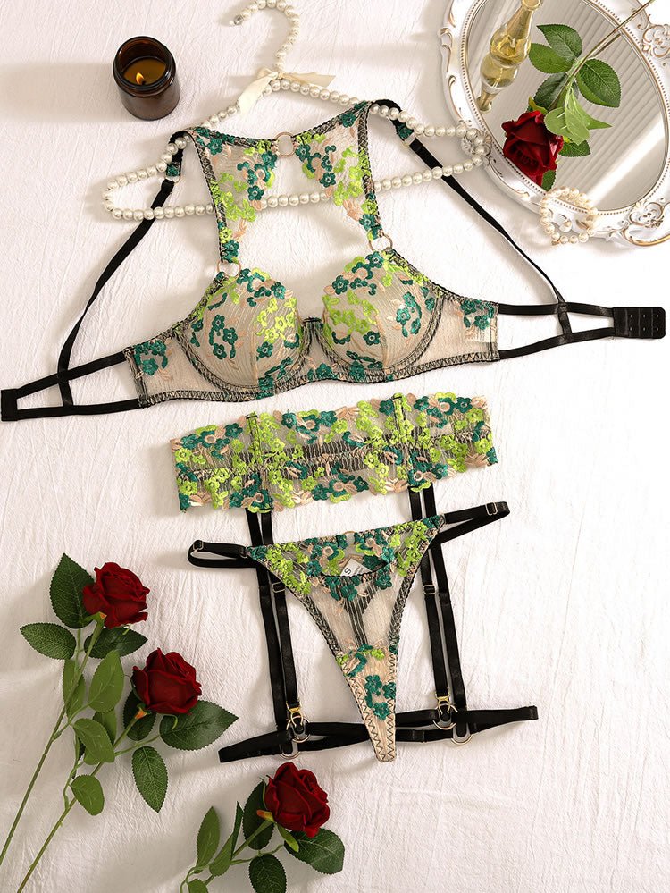 Just A Taste Embroidered Bra Set - Late Night Lingerie