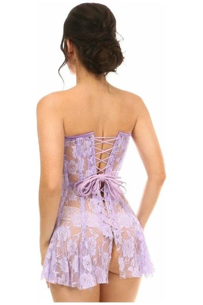 Lavish Lt Sheer Lace Corset Dress