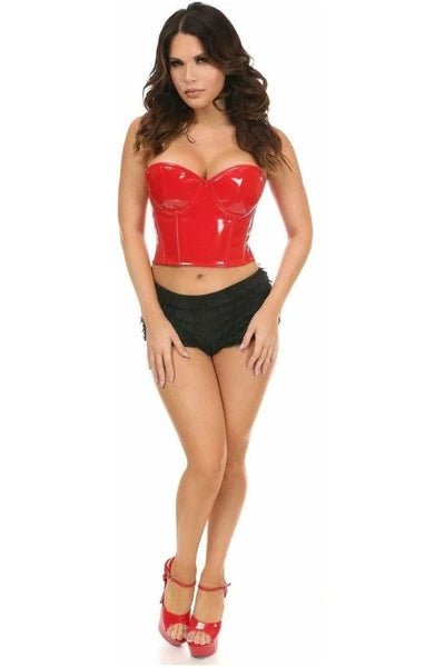 Lavish Red Patent PVC Underwire Bustier - Late Night Lingerie
