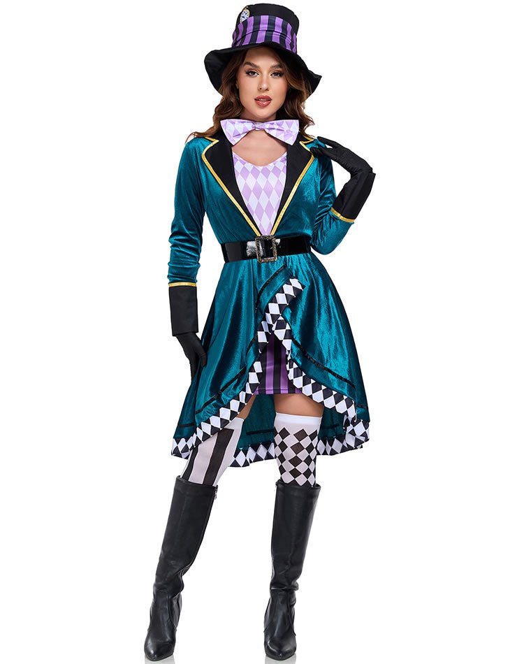 Mad Hatter Costume with Teal Velvet Coat - Late Night Lingerie