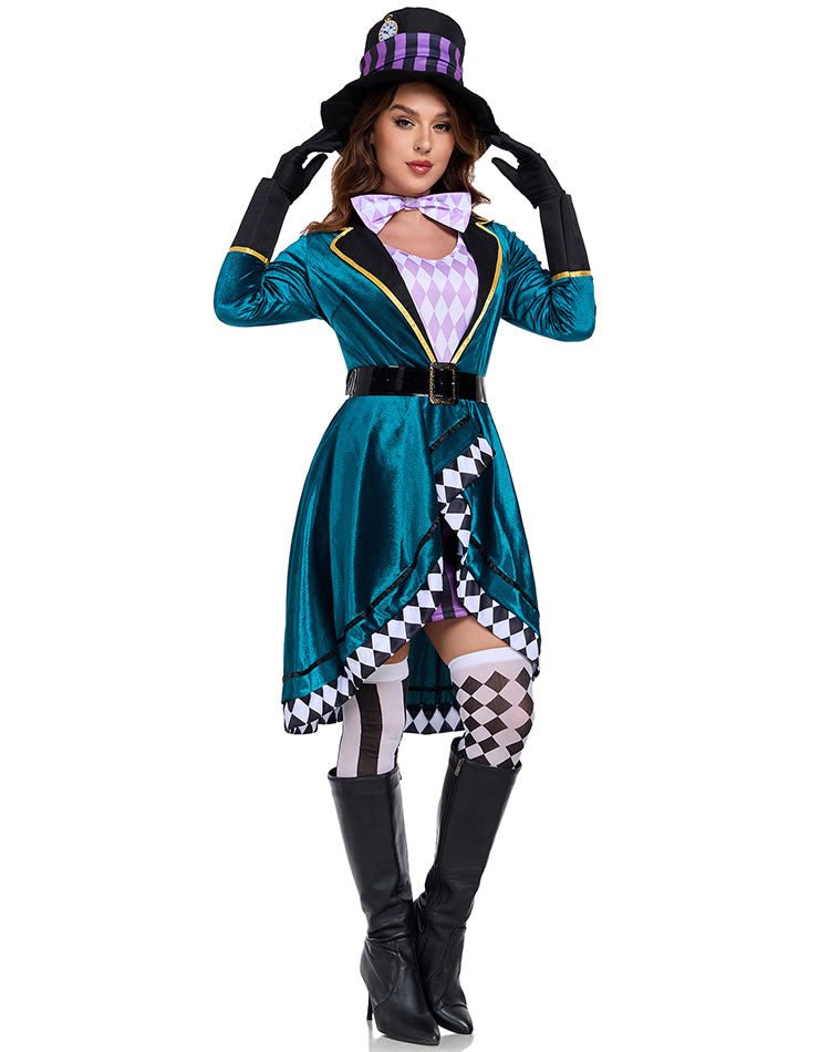 Mad Hatter Costume with Teal Velvet Coat - Late Night Lingerie