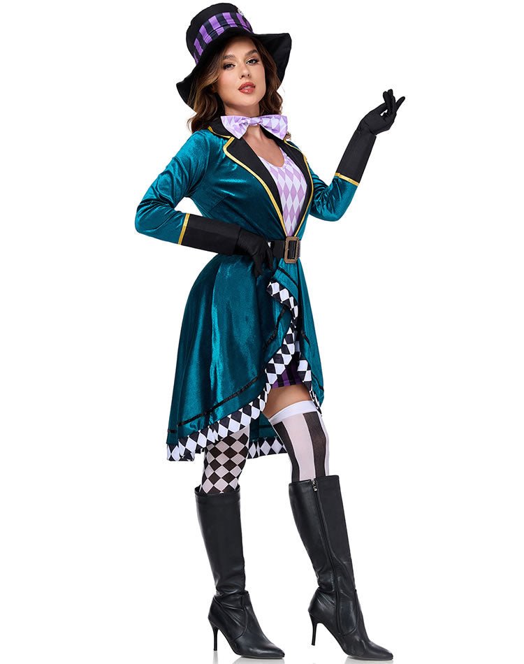 Mad Hatter Costume with Teal Velvet Coat - Late Night Lingerie