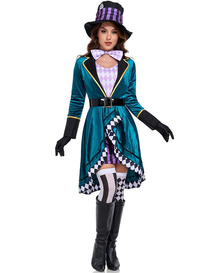 Mad Hatter Costume with Teal Velvet Coat - Late Night Lingerie