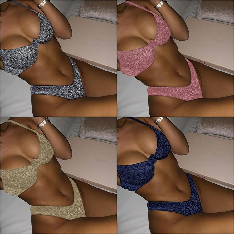 Metallic Underwire Bikini Swimsuit - Late Night Lingerie