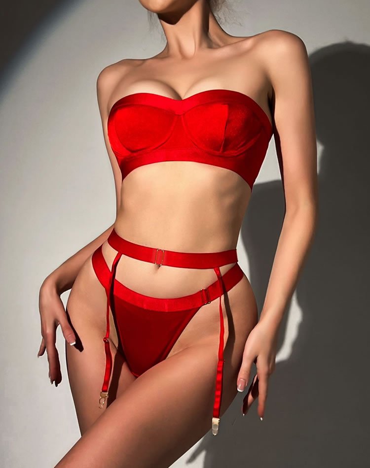 Never Ever 3 Piece Garter Set - Late Night Lingerie